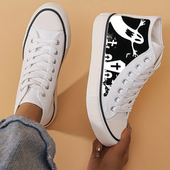 Halloween Grave & Ghost High Top Canvas Sneakers