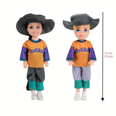 2pcs Mini Dolls with Matching Clothes Ideal for Dollhouse Perfect Birthday Gift