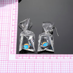 Goldfish Water Bag Drop Earrings Ocean Animal Pendant