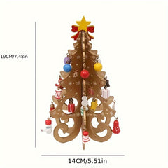 Funny Wooden Christmas Tree Decor with Small Pendants - Home and Office Decor