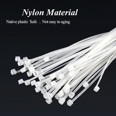 100pcs Nylon Cable Ties Cold Resistant Industrial Binding Belts