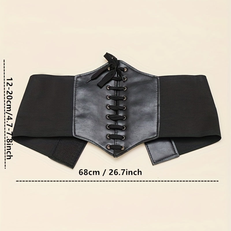 Vintage Lace Up Elastic Girdle Wide Waistband Classic Dress Coat Girdle