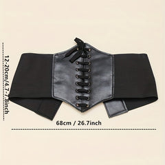 Vintage Lace Up Elastic Girdle Wide Waistband Classic Dress Coat Girdle