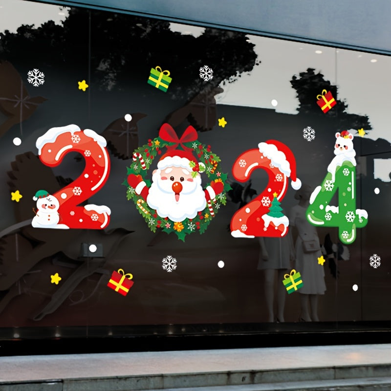Christmas Window Stickers - Waterproof Static Stickers for Workshops & Stores
