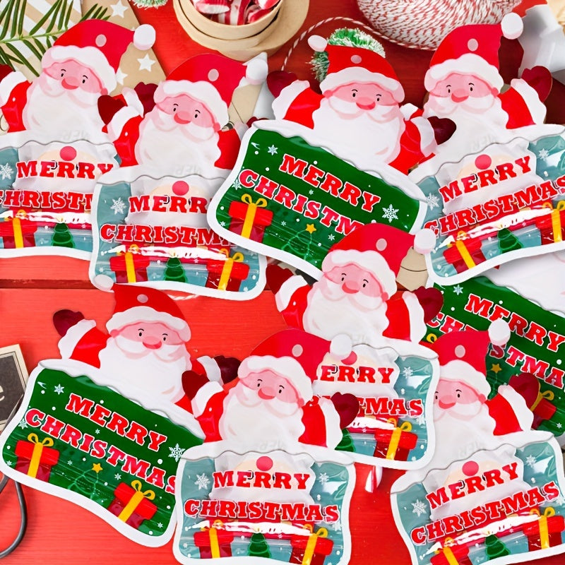 10pcs Christmas Candy Gift Decoration Packaging Bag Holiday Party Candy Bag