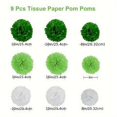 Green Birthday Decorations Happy Birthday Banner Metallic Fringe Curtains