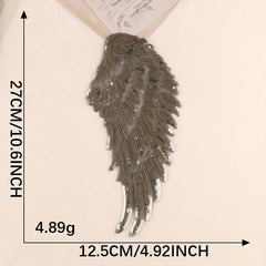 Sequin Wings Iron On Patches Sew On Embroidered Applique Repair Patch DIY Crafts