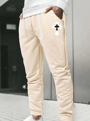 Cross Print Men's Sports Pants Casual Jogging Trousers