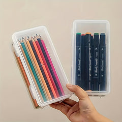 Transparent Pen Box Large Capacity Pencil Storage Box Pencil Bag Stationery Box