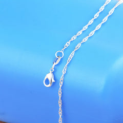 40cm Silver Plated Necklace Water Wave Chain