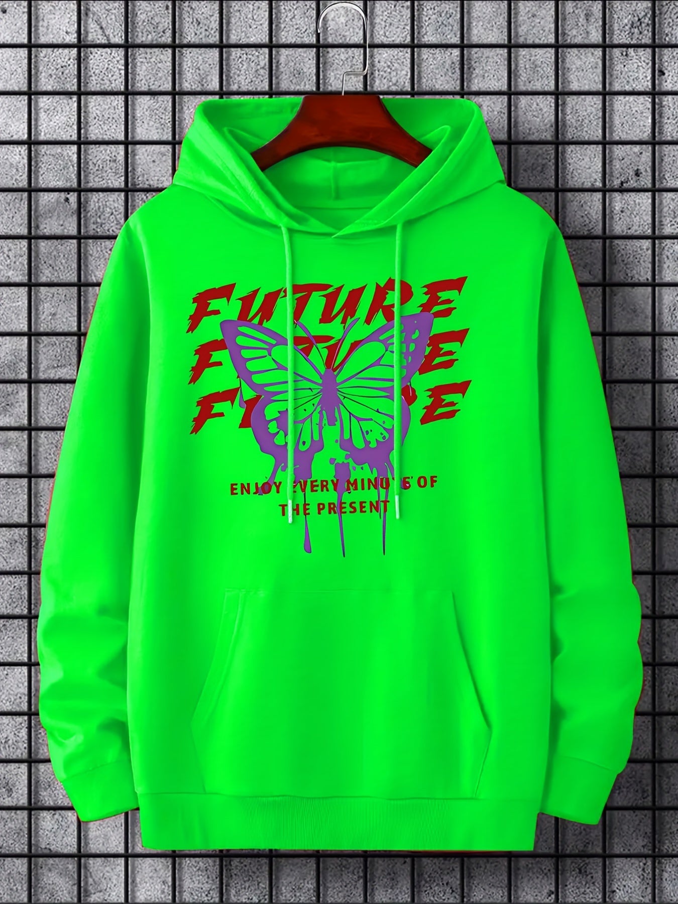 Men's Butterfly Print Hoodie Pullover Sweatshirt