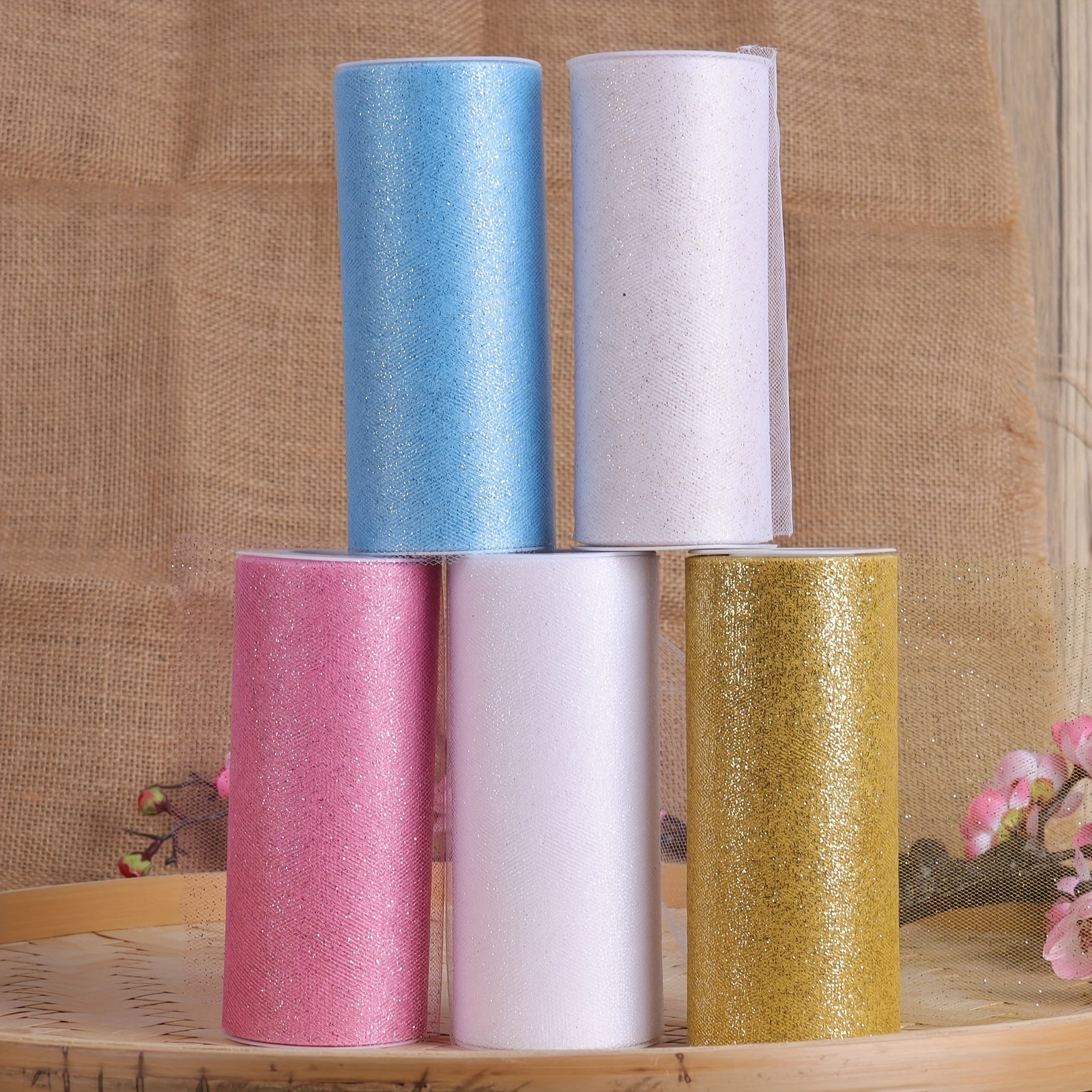 25 Yards Mesh Yarn Roll Fabric for Party Decoration Clothing Sewing