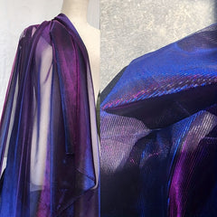 Purple Laser Hollow out Mesh Lace Fabric for Bridal Party