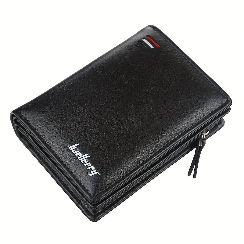 Men's Zipper Short Wallet Vertical Mini Coin Purse Gift For Men