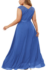  Lace Cap Sleeve Wedding Maxi Dress