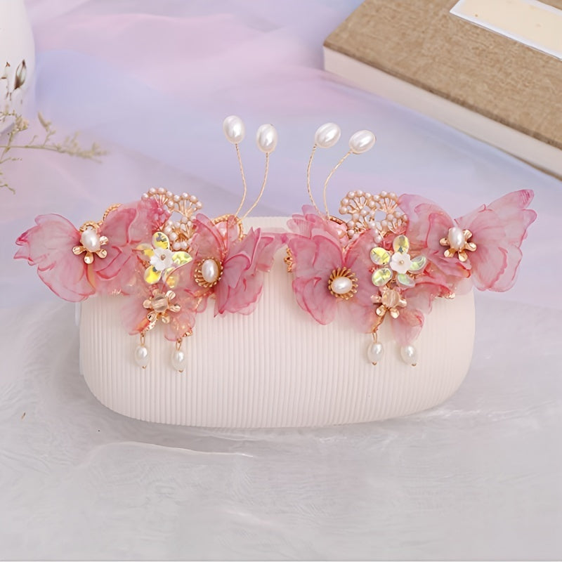 Butterfly Tassel Hanfu Headdress Wedding Accessories