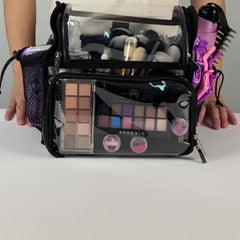 Clear PVC Makeup Artist Set Bag with Brush Holder