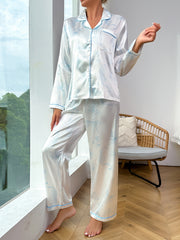 Floral Print Pajama Set Long Sleeve Top & Lounge Pants