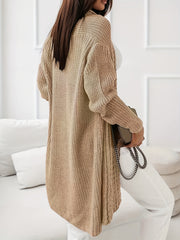 Women's Knit Jacquard Open Front Cardigan