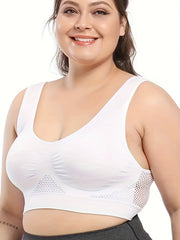 Plus Size Sports Bra Hollow Out High Stretch Fitness Running Tank Bra