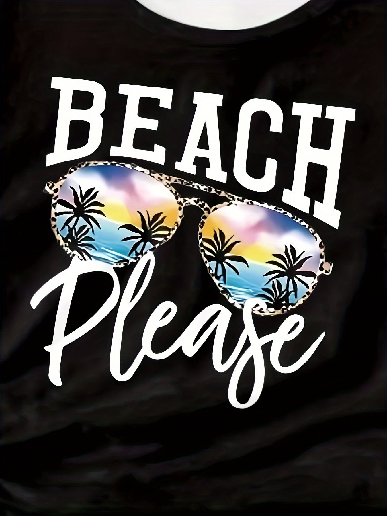Girls BEACH Print Short Sleeve T shirt Comfy Tees Pullover Summer Clothes
