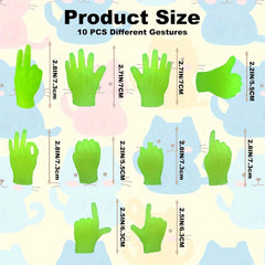 30pcs Glow in the Dark Green Mini Hands Rubber Finger Puppets