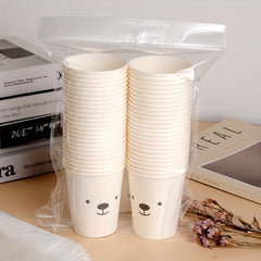 50pcs Disposable Paper Cups 250ml Household Water Coffee Tea Cup