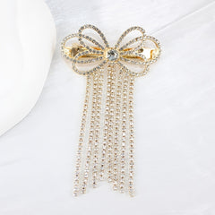 Rhinestone Barrette Glitter Tassel Hair Clip