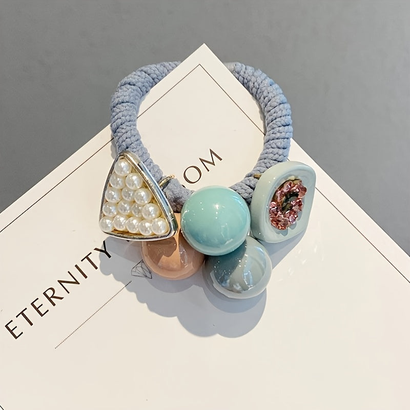 Rhinestone Hair Ties Thick Elastic Hair Bands Hair Scrunchies