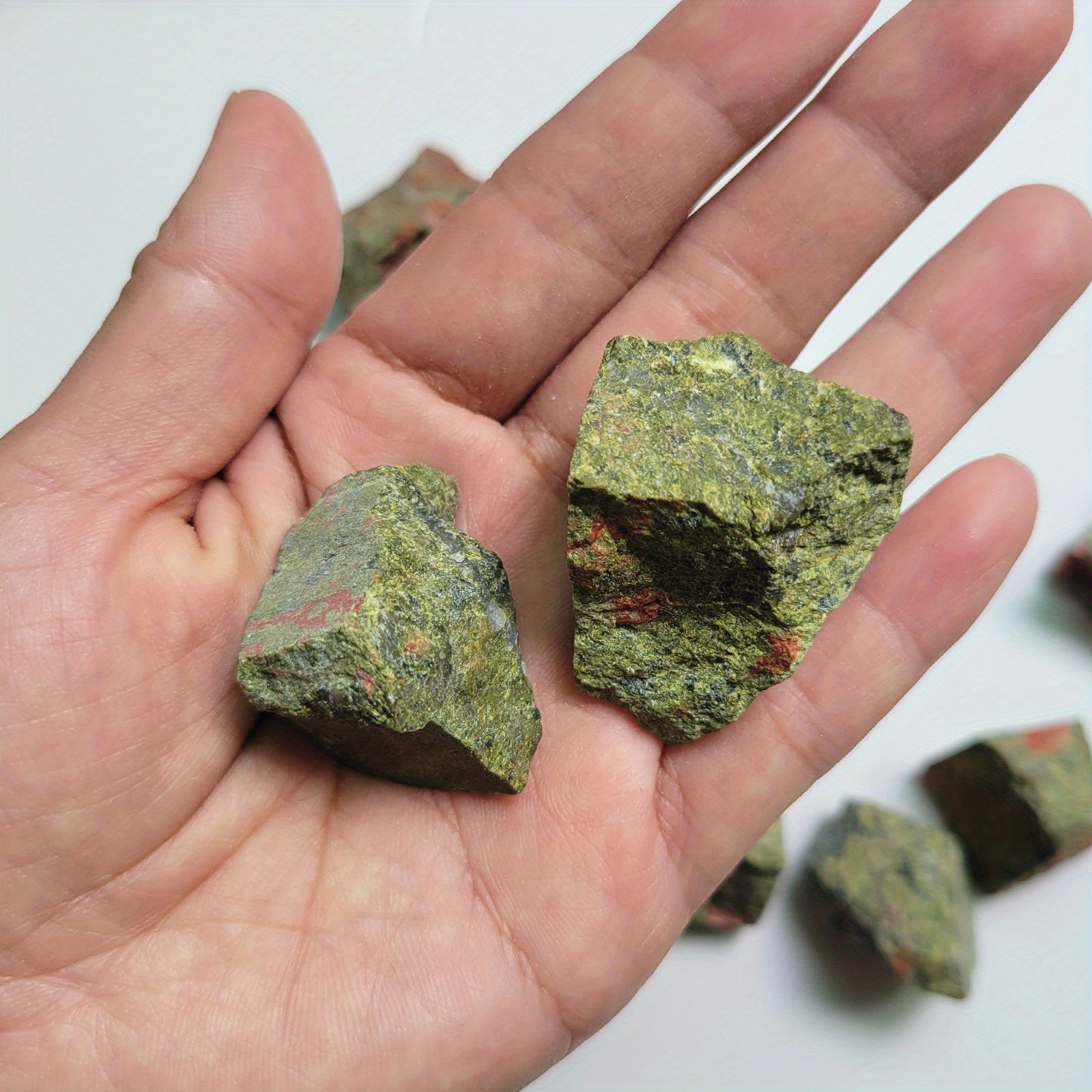 2oz 4oz Unakite Raw Stones Rocks Rough Crystals For Tumbling Bulk Gemstone