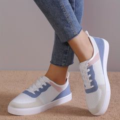 Women's Breathable Flying Woven Sneakers Casual Lace Up Shoes