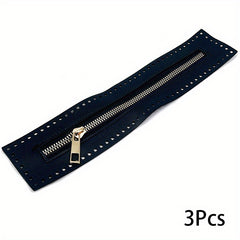 3pcs Box Bag Hardware Accessories Leather Zipper Braided Bag Zipper Strip