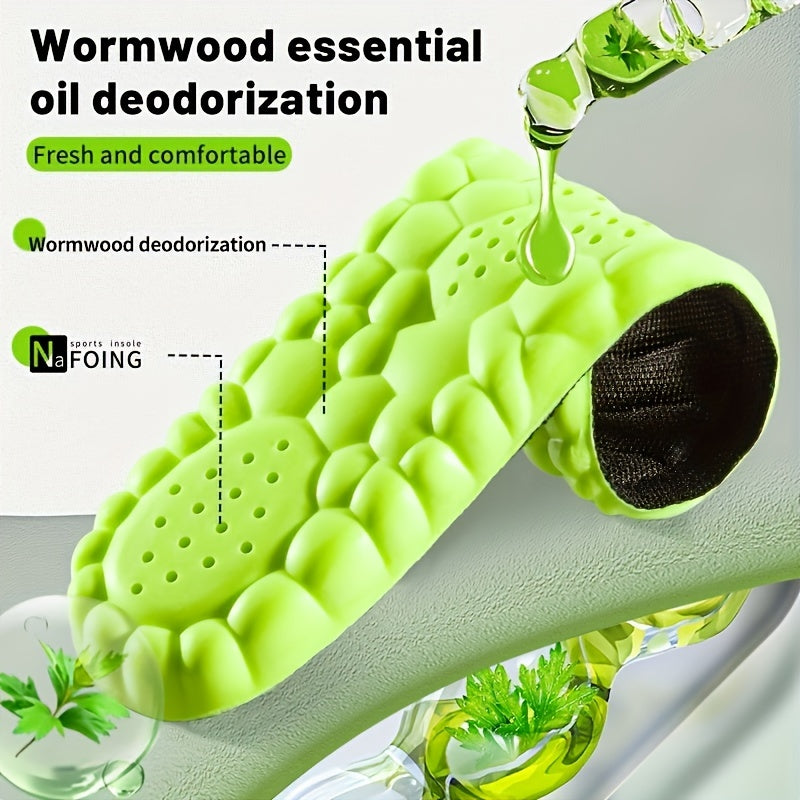 4D Massage Sports Insoles High Elastic Deodorant Comfortable Running