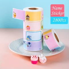 280pcs Cartoon Name Stickers - Personalize School Supplies and Office