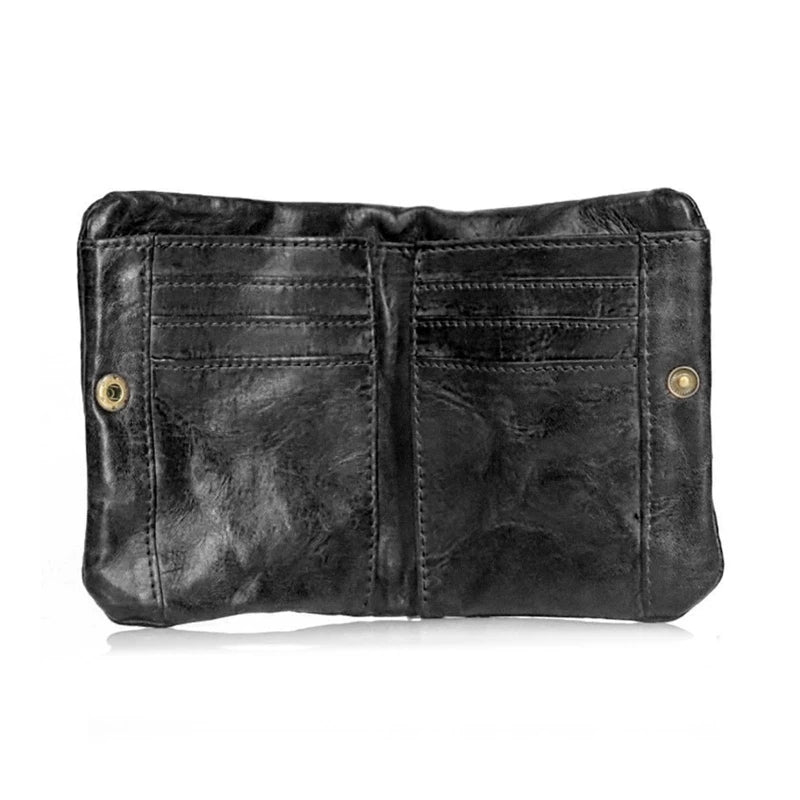 Soft Cowhide Bifold Wallet with Zipper Gift for Dad's Christmas
