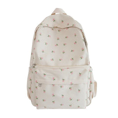 28GD Medium Nylon Women Backpacks Floral Print Bookbag for Teen Girls