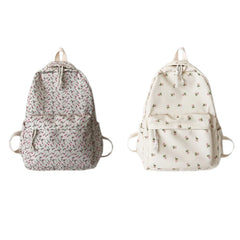 28GD Women's Backpack Nylon Travel Bookbag Floral Print Medium Size