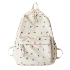 28GD Women's Backpack Nylon Travel Bookbag Floral Print Medium Size