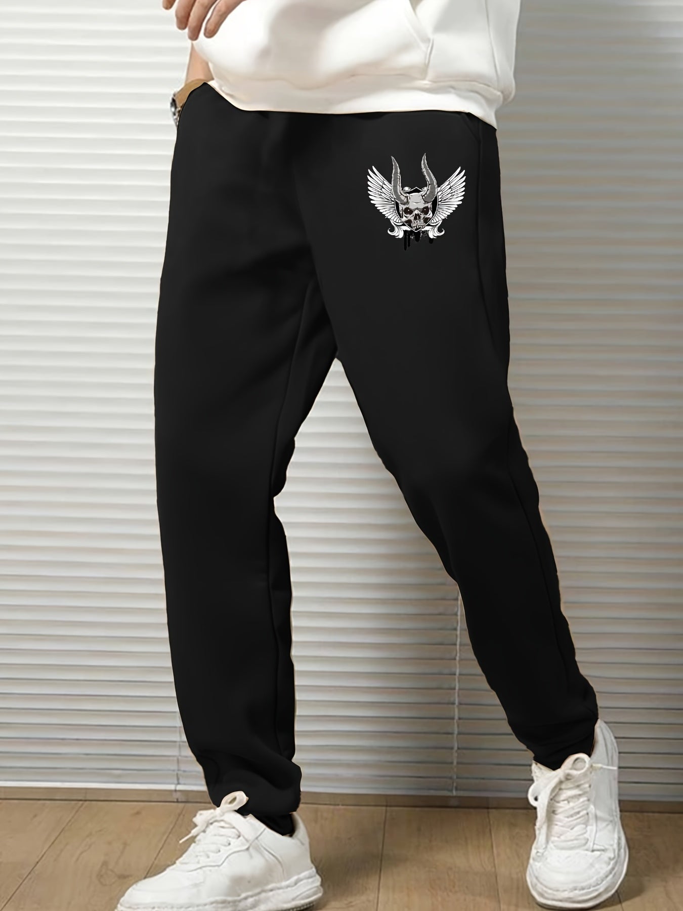 Skull Graphic Print Loose Casual Sweatpants