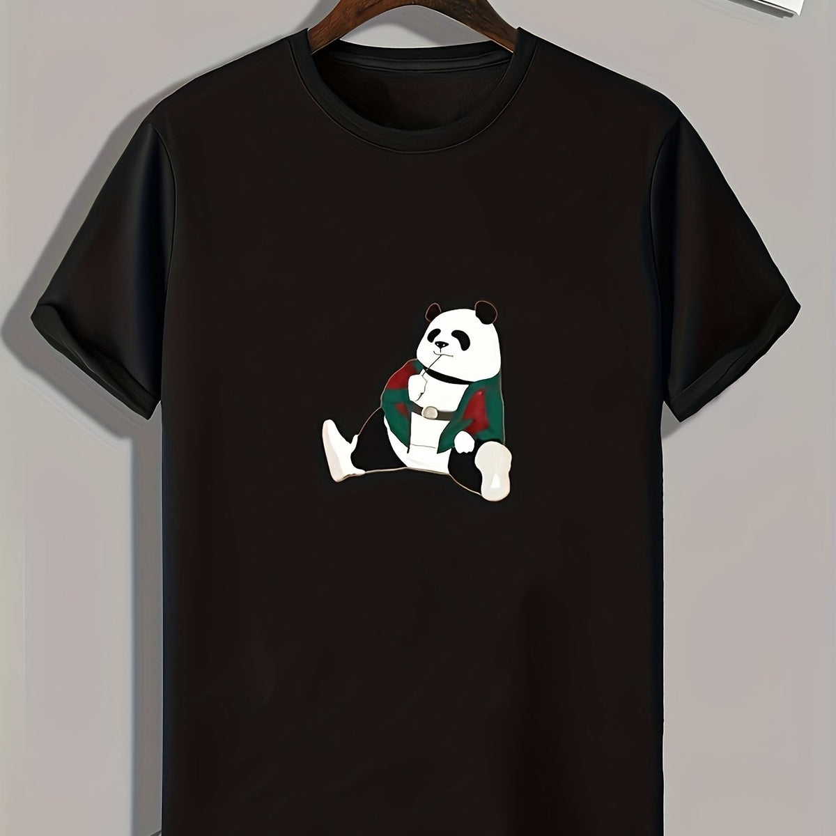 Panda Pattern Print Men's Sports T-shirt