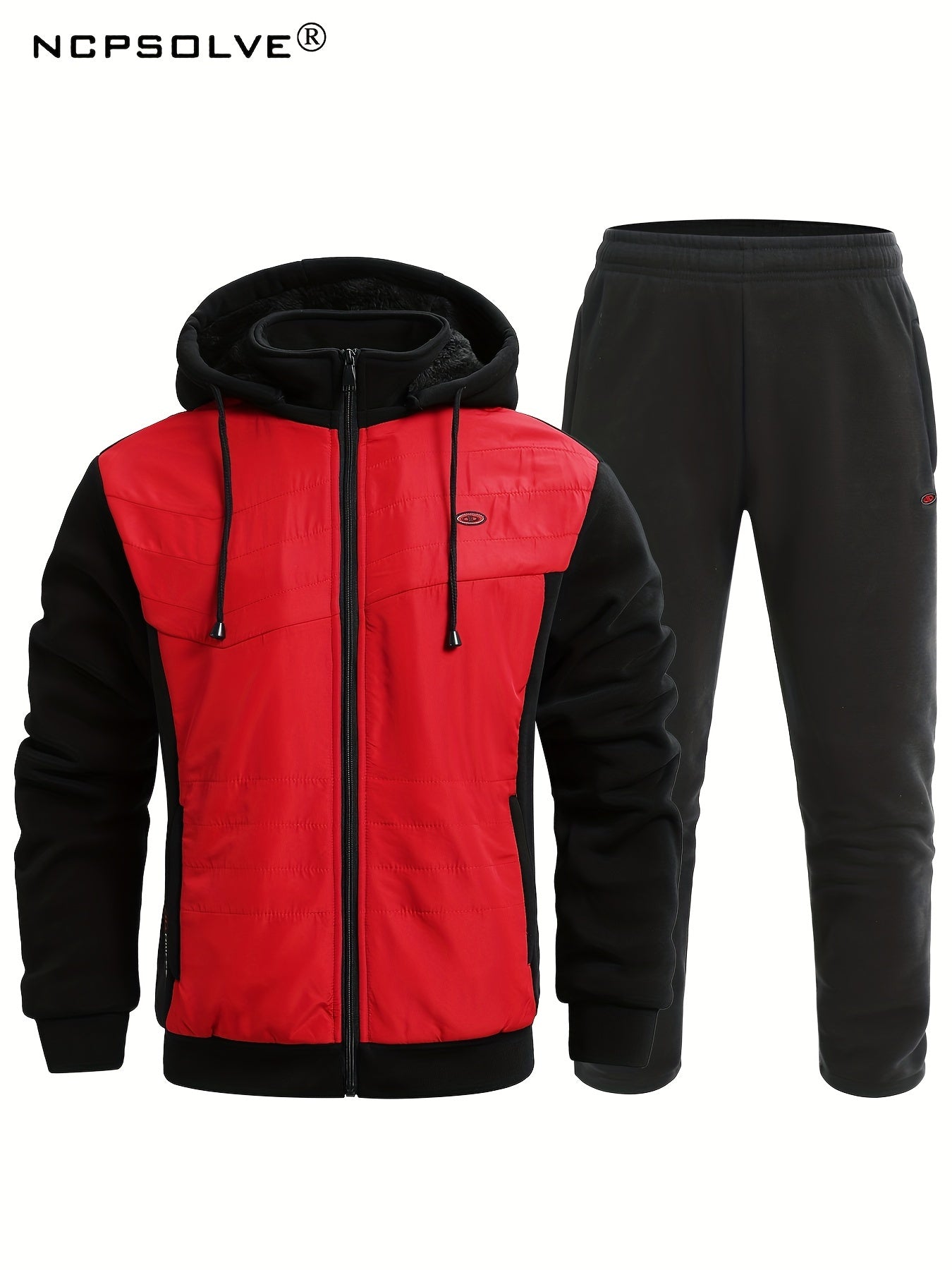 Men's Active Thermal Hooded Jacket & Thick Pants Set