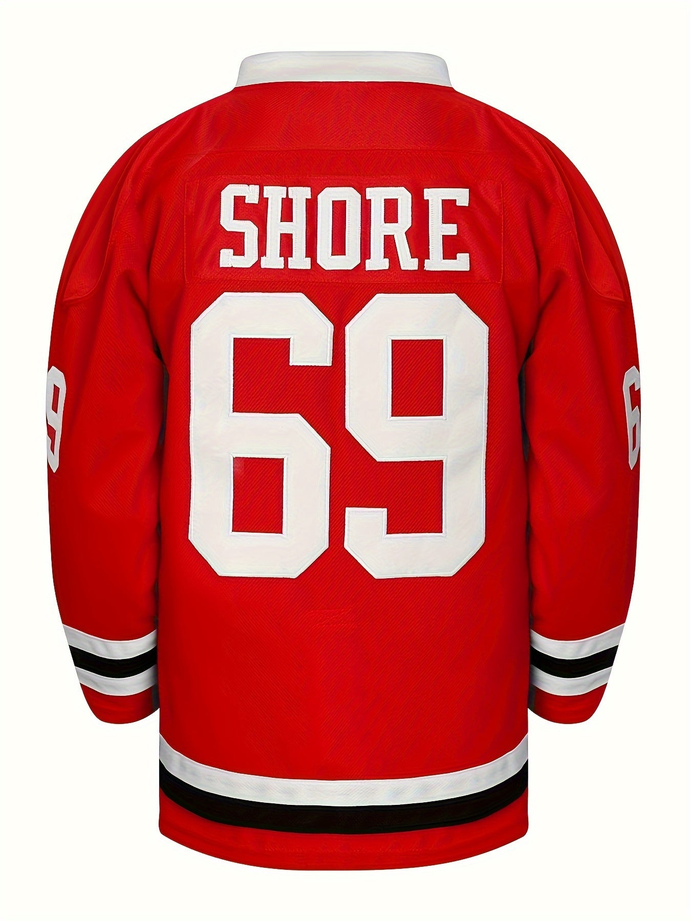 Men's Dog Pattern Ice Hockey Jersey Classic Embroidered Retro V neck