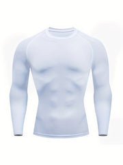 Men's Solid Quick Drying Long Sleeve Compression T-Shirt