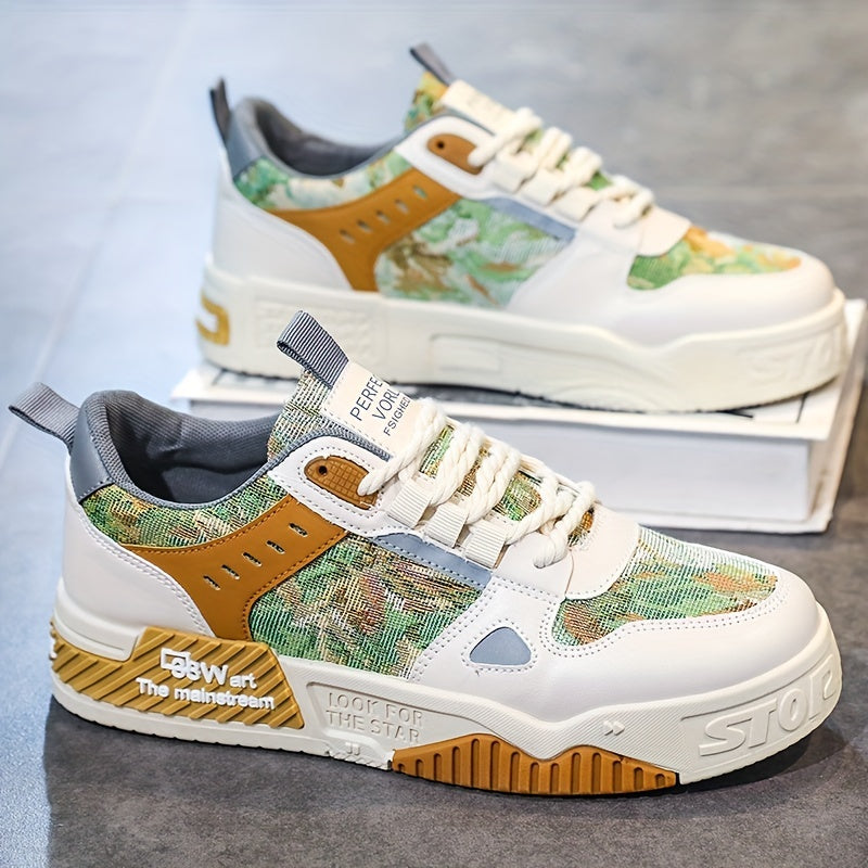 Men's Graphic Lace up Sneakers Skate Shoes Breathable
