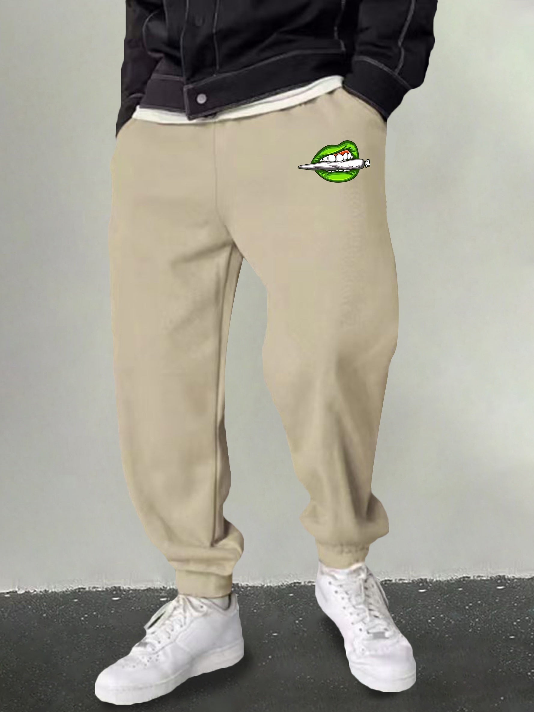 Men's Cartoon Lip Graphic Sweatpants Casual Joggers