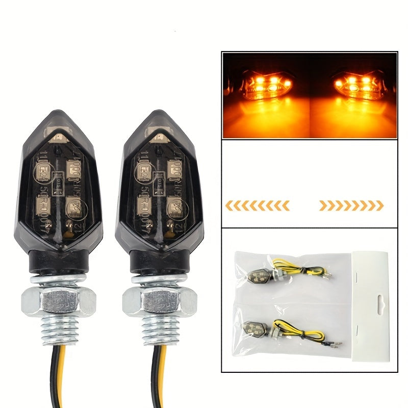 2pcs Mini Smoke Lens Turn Signal Indicator DIY Biking Lamps Light