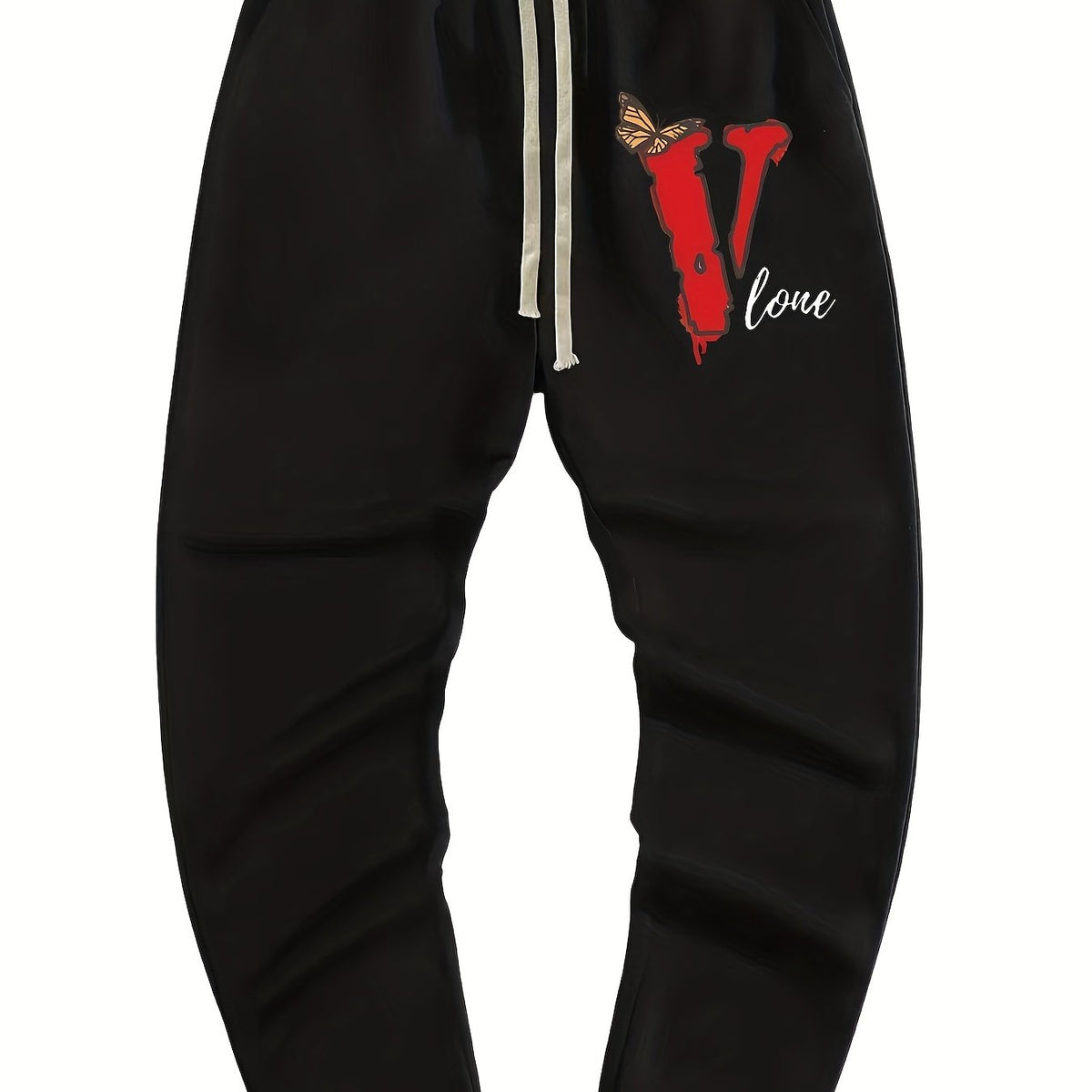 Butterfly V Print Men s Drawstring Sweatpants Pocket Casual Comfy Jogger Pants