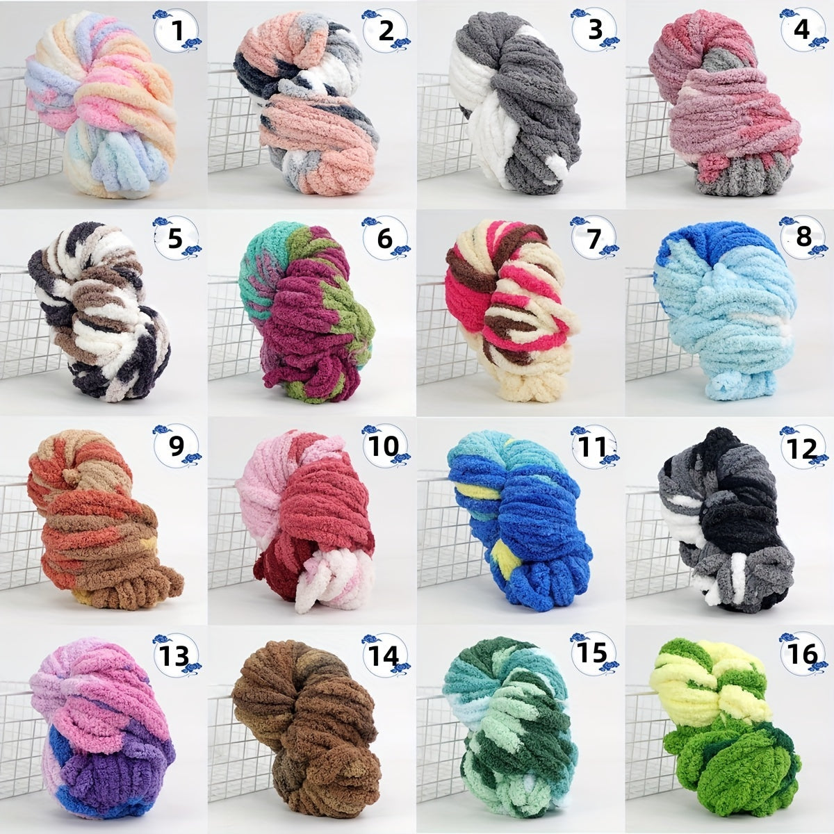 Soft Chunky Chenille Yarn for DIY Knitting, Crocheting - 250g Skein