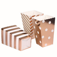 12pcs Festive Rose Popcorn Boxes - Stylish Candy and Snack Containers