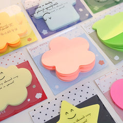 Fluorescent Sticky Notes Cartoon Notice Sticker 30 Sheets 8.5x3.34 Inch